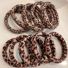 Ikat Rambut Wanita Elastis Tinggi Motif Leopard, Karet Rambut untuk Kuncir Ekor Kuda dan Sanggul, Aksesori Rambut Serbaguna untuk Sehari-hari - Gaya motif macan tutul - View 8