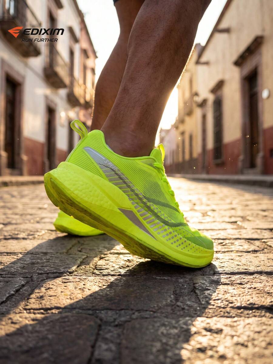 EDIXIM 2026 Summer New Mesh Student Soft Sole Lightweight Shock-Absorbing Breathable Casual Road Running Shoes For Men - Fluorescent Green - View 1
