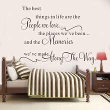 1pc Home Memories & Inspirational Quotes Wall Sticker, Easy Peel Removable Cursive Font PVC Decal, Suitable For Living Room Sofa Background Wall, Bedroom Entryway Wall Decoration - Text Stickers - View 2