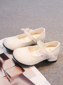 Girls' High Heel Pumps Princess Shoes Spring/Autumn 2026 New Style PU Leather Bowknot Shoes - Beige - View 5