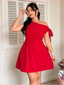 Plus Size Dresses - Red - View 5