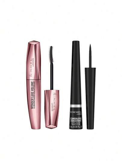 Rimmel [Bundle] Wonder'Luxe Volume Mascara Black 11 Ml + Exaggerate Eyeliner 100% Black 2.5 Ml