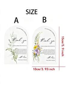 300/200/100/50/10/1pc Floral Thank You Cards, Suitable For Wedding, Reception, Rehearsal Dinner, Party, Event & Celebration Tabletop, Essential For Wedding Gift,Back To School - Multicolor - View 8