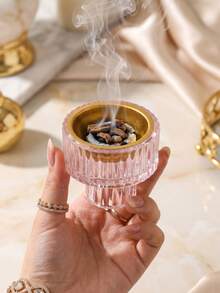 Pink Gift Set Mini Glass Incense Burner, Arabic Style Bakhoor Incense Burner, Suitable For Home Fragrance, Yoga Studio, Room Decor, Party And Holiday, Office Arrangement, Living Room Accent, Suitable For Valentine's Day, Birthday, Graduation Gifts For Friends/Saudi Arabia, National Day, Wealth, Hallway Decor, Bedroom Home Decor, Living Room Decor And Accessories, Room Decor Incense Burner - Selected Gift Items - View 6