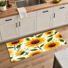 1pc Sunflower Print Kitchen Countertop Mat, Absorbent Quick-Drying Non-Slip Diatom Mud Drain Mat, Coffee Machine Mat, Dish Drying Mat, Country Style Kitchen Decor - Multicolor - View 11