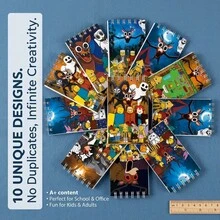 Roblox 10 PIEZAS Cuadernos Portátiles A5, Papel Grueso y Duradero, Fácil de Transportar, Notas Rápidas / Notas de Oficina / Bocetos / Borradores / Horarios / Dibujo y Escritura, Adecuado para Elementos Esenciales de Oficina y Hogar - Cuaderno de ROBLO 99 Nights - Ver 4