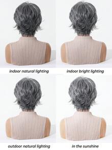 8in Brown Mixed Color Short Shag Bob Wigs European Style For Women For Women's Daily Wear Also Suitable For Parties, Music Festivals, It's The Perfect Gift For Halloween And Christmas. Perfectly Showcases Party Fashion - Multicolor - View 9