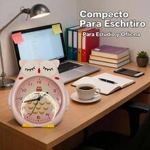 Unisex Practical Style For Bedroom And Office Desk Clock - Pink - View 2