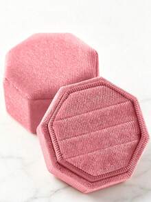 1pc Velvet Ring Box, Hexagonal 3-Slot Ring Box, Suitable For Wedding Ceremony, Can Hold Multiple Rings, White Engagement Wedding Commemorative Box, Wedding Ring Storage Box, Engagement Ring Organizer Box - Multicolor - View 66