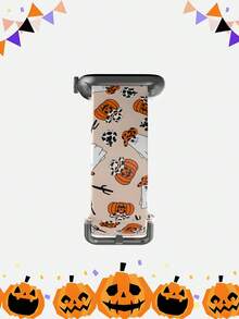1pc Cowboy Hat Ghost Pumpkin Halloween Holiday Gift Silicone Watch Band, Compatible With Apple Watch 38mm, 40mm, 41mm, 42mm, 44mm, 45mm, 46mm, 49mm, Suitable For Apple Watch Series 11 Ultra3 SE3 Ultra2 S11 S10 SE2 9 8 7 SE 6 5 4 3 2 1, Unisex Soft Elastic Breathable Comfortable Sports Wristband Replacement Strap - Multicolor - View 4