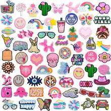 66pcs Adorable Pink Cute Creatures Shoe Charms, Versatile Accessories For Multiple Shoes, Unique Gift Choices For Friends, Lovers, Classmates - Multicolor - View 1
