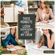 1pc Fun Text Theme Notebook, Deep Green Color Scheme, Retro Minimalist Layout Design, Large Font English Slogan With Star And Line Pattern Elements, High-Quality Paper For Smooth Writing, Suitable For Office, Study, Diary, Planning And Recording, Universal Gift For Adults, Office And Study Supplies > Notebooks And Writing Pads > Planners/Notebooks - A5 - View 7
