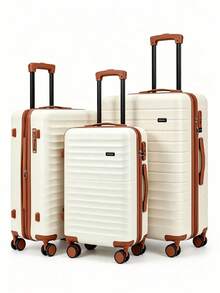 3 Pieces ABS Luggage Set, Silent Universal Wheels, Waterproof & Wear Resistant, Ideal For Business, Long Travel & Students - Multicolor - View 7