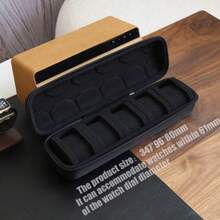 Kotak Penyimpanan Jam Tangan Portabel dengan Pegangan, Penutup Flip dengan Lapisan Anti Gores, Kotak Jam Tangan Multifungsi untuk Pria dan Wanita, Cocok untuk Rumah dan Perjalanan, Hadiah Ideal untuk Kolektor Jam Tangan, Aksesori Jam Tangan untuk Pria dan Wanita, Dekorasi Penyimpanan Rumah, Perlengkapan Perjalanan Penting - Hitam - View 4
