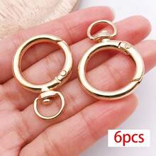 6pcs Metal Keychain Findings Star Heart Spring Rings Lobster Clasps Carabiner Clips Swivel Hooks For DIY Keychains Bag Charms Jewelry Making Supplies - Multicolor - View 21