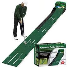 8ft Golf Putter Practice Mat With 3D Panoramic Background, Portable Putting Mat For Home And Office, Indoor And Outdoor Golf Training Aid - Green - View 2