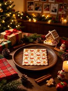 20pcs/1pc Christmas Themed Napkins, Printed With Gingerbread Man, Candy Cane And Snowflake Patterns, Wavy Edge Design, Suitable For Christmas Party Table Setting, Winter Themed Party, Christmas Dinner, Birthday Party And More - One Size Fits All - View 8