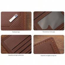 SIMSON Metal Logo Men's Bifold Wallet PU Leather Short Wallet With Card Slots - Multicolor - View 6