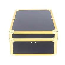 HaroldDol Arber Suitcase Portable Carrying Organizer Storage Box Gold,Barber Case Portable Travel Case Professional Hair Kit Organizer Storage Display Box With Handle And Secure Numlock[Ideal Daily Accessory] - Default@HB-hSLT-238 - View 5