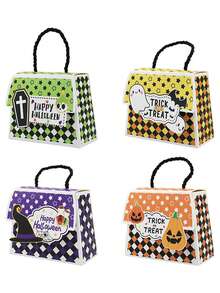 5/1pc Halloween Tote Bag Gift Set, Includes 4 Different Color Gift Boxes With Pumpkin, Ghost And Witch Hat Patterns, Suitable For Halloween Theme Party Gift Packaging, Surprise Party Decoration, Holiday Party Favors And Home Use - One Size Fits All - View 5