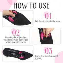 Mini Shoe Stretcher, Adjustable Width Shoe Stretcher, Portable Plastic Shoe Rack - Multicolor - View 4