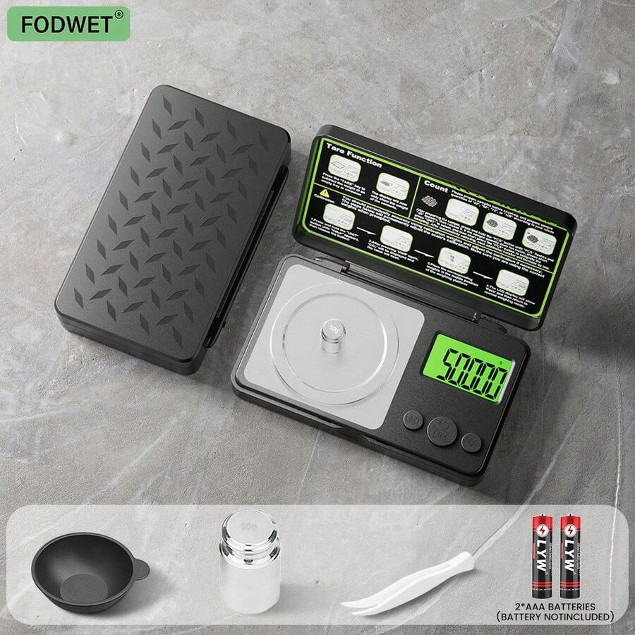 100g/0.001g High Precision Electronic Jewelry Scale With Tare Function, Unit Conversion And One-Key Zeroing, Tweezers, Weighing Device And Platform, Portable Jewelry, Gold, Laboratory, Handmade Crafting Balance, Battery Not Included