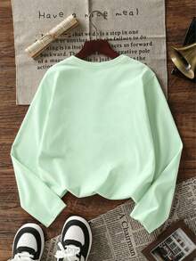Tween Girl 3pcs Solid Color Casual Long Sleeve T-Shirts, Suitable For Tween GirlsAutumn/Winter Tops, Young Student Children's Clothing, Suitable For Outerwear And Layering - Multicolor - View 6