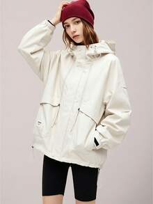 Women's Spring/Autumn Outdoor Hooded Jacket, Casual Fashion Minimalist Style - White - View 1