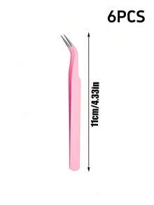 1/3/6 Set Professional Stainless Steel Eyelash Curler, Customizable Size, Reusable, With Pointed & Curved Design, Easy To Operate, Suitable For Beginners - Pink - View 7
