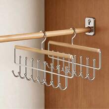 8/4/2/1pc Space-Saving Wooden Hanger, Multi-Functional 360° Rotating 16 Non-Slip Hooks, Suitable For Belts, Scarves, Hats And Vests, Closet Storage Rack, Indoor Decoration - Multicolor - View 12