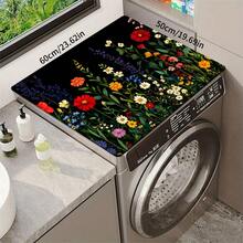 1pc Black Background Colorful Wildflower Print Diatomaceous Earth Kitchen Drain Mat, Absorbent Quick-Drying Non-Slip Coffee Machine Mat, Suitable For Kitchen Countertop, Dining Table And Coffee Corner Decoration - Multicolor - View 12