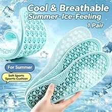 夏季專用吸濕透氣運動鞋墊，柔軟高彈性，男女皆適用 - 淺藍色 - 查看 2