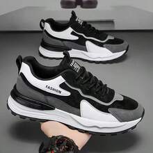 ISPORTE Zapatillas Deportivas Hombre 2026 Nuevos Zapatos Casuales Modernos y Versátiles Suela Gruesa Antideslizantes Transpirables Multifuncionales para Exteriores Deportes de Caminata - Negro - Ver 1
