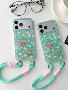 Ins Summer 3D Colorful Flower Lanyard Card Holder Phone Case Compatible With Apple 16 Pro Max/ 15 Pro Max New 11 Creative 12 Soft Shell 11 Shockproof 14 Pro/13 Protective Cover Full Coverage Women's 17 Pro Max/17/Pro/17 Plus/17 - Multicolor - View 1