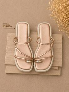 Women's Padded Flip Flops With Pink Toe Elegant Cloud Women's Flat Shoes Outdoor Home Summer - 乾枯玫瑰色 - 查看 2