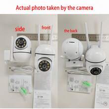 1-2個 1080P HD 智慧家庭攝影機，2.4G 無線 Wi-Fi 連接，355° 全景視野，24/7 監控，夜視 & 雙向音訊，USB 供電設計，簡易遠端操作家庭安全監控器 - 白色 - 查看 6