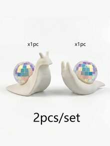 Snail Disco Ball Sun Catcher Indoor Window Decor, Refractive Desktop Ornament, Creative Home Room Decoration - A - View 12