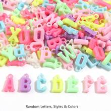 27g Pack (Approx. 100pcs) Colorful Acrylic Letter Charms, DIY Jewelry Making Accessories, Suitable For Necklaces, Bracelets, Earrings, Clothing And Shoes Decoration - Alphabet Pendant - View 15