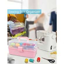 3-Layer Multi-Functional Large Capacity Storage Box, Transparent Design, 6 Colors Available, Foldable, Can Be Used As Nail Tool Box, Stationery Organizer, Jewelry Box, Sewing Tool Box. Transparent Lid Design For Easy Viewing, Stackable Structure, Durable, Suitable For DIY And Home Decor, Perfect Christmas Gift. - Multicolor - View 11