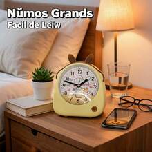 Unisex Practical Style For Bedroom And Office Desk Clock - Yellow - View 3