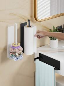 1pc Self-Adhesive Towel Rack, No Drilling Required, Single Bar Design, Suitable For Bathroom And Kitchen - Space-Saving Wall-Mounted Towel Rack - Multicolor - View 11