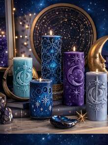 Candle Mold, Starry Sky Theme Candle Aromatherapy Making Silicone Mold, Creative Handmade Gift Candle Aromatherapy Mold - Moon Cylinder Mold - View 5