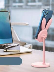 2pcs/1pc Cartoon Rabbit Adjustable Desk Phone/Tablet Stand, Extendable Desktop Holder For Home, Back To School, Bedroom, Living Room, Teacher's Day Gift, Halloween Christmas - New Model - View 6