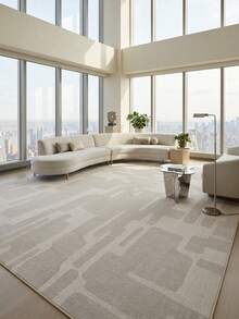1pc Nordic Modern Minimalist Abstract Design Asymmetrical Geometric Pattern - Soft Faux Cashmere Area Rug, Bathroom, Kitchen, Entrance, Hallway, Bedside, Living Room, Bedroom, All-Season Machine Washable Mat, Home Decor - Multicolor - View 1