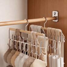 8/4/2/1pc Space-Saving Wooden Hanger, Multi-Functional 360° Rotating 16 Non-Slip Hooks, Suitable For Belts, Scarves, Hats And Vests, Closet Storage Rack, Indoor Decoration - Multicolor - View 6