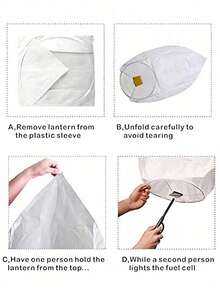 5pcs/Set White Oval Floating Wish Lanterns, Multi-Piece Holiday Decoration Handmade Thick Paper Sky Lanterns, Kongming Lanterns - Random Style - View 10