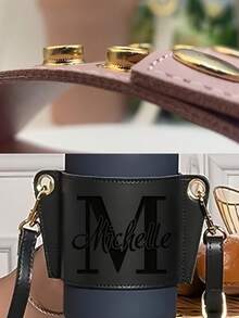 Customized Water Bottle Storage Bag With Shoulder Strap, Suitable For 40/30oz, Personalized Name Customization, Adjustable And Portable, Ideal For Hiking And Camping - Multicolor - View 5