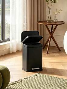1pc 5L Silver/Black Stainless Steel Trash Can With Foot Pedal, Anti-Fingerprint Garbage Bin With Soft-Close Lid, Space-Saving For Small Spaces, Random Color And Style - Multiple Styles - View 11