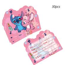 20/30/40pcs Stitch Birthday Invitation Cards, Stitch Party Decorations, Stitch Party Supples,Stitch Invitation Cards - Cartoon - View 6