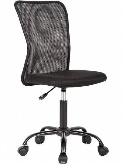 Office Chair Cheap Desk Chair Mesh Computer Chair With Lumbar Support No Arms Swivel Rolling Executive Chair Back Pain,Black 1 Pack